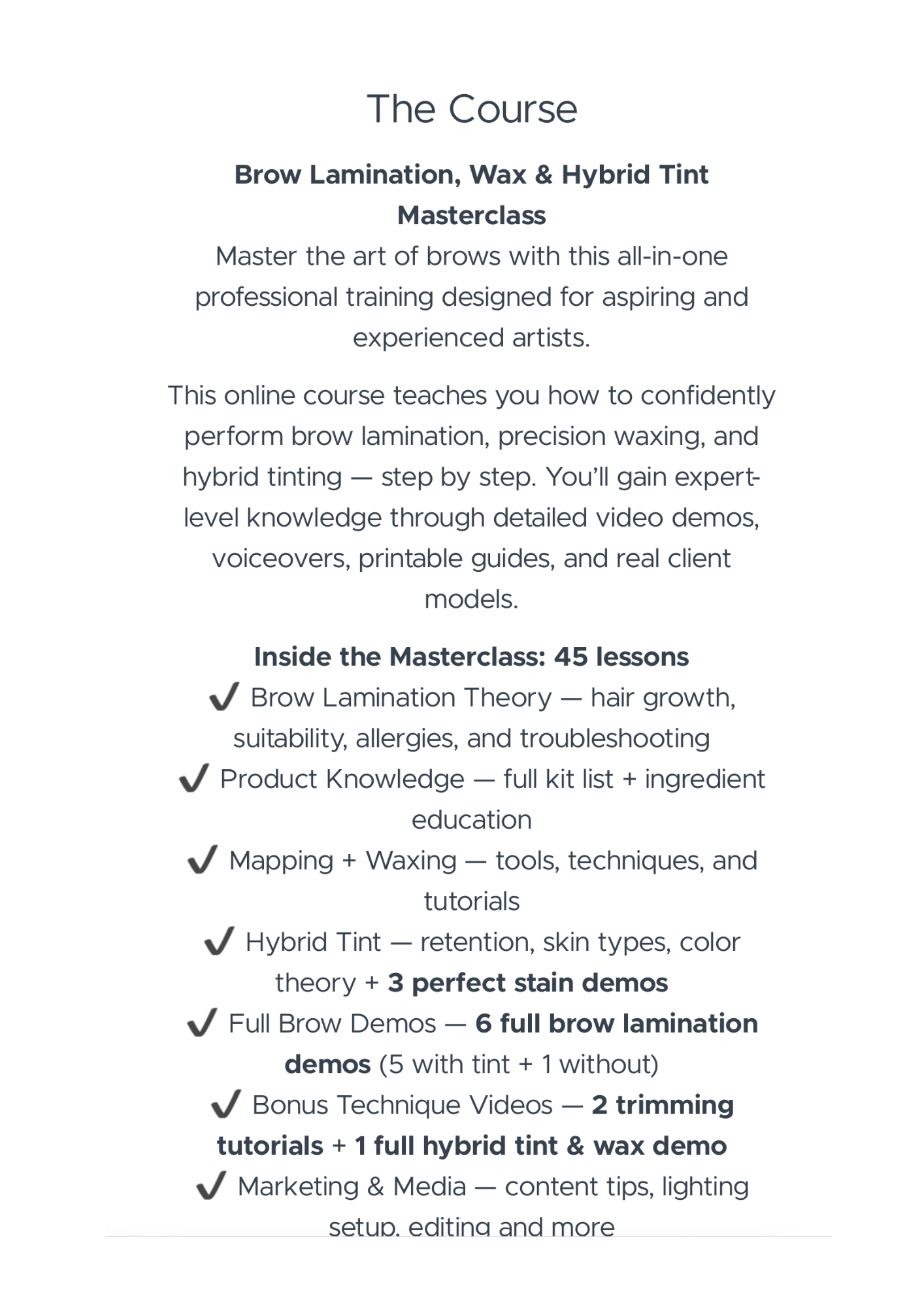 ONLINE BROW LAMINATION WAX AND TINT COURSE